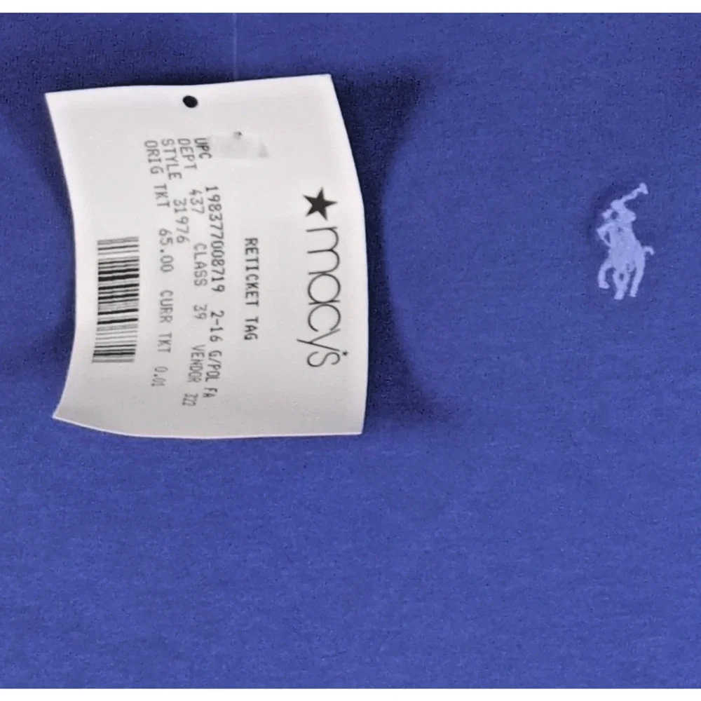 Polo Ralph Lauren Boys Shirt Size 4 Blue Long Sleeve T-Shirt Crew Neck NWT
